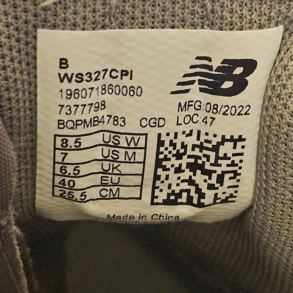 New Balance 327 Rain Cloud White Grey Sneakers WS327CPI Womens 8.5 US M 7 - Picture 9 of 9